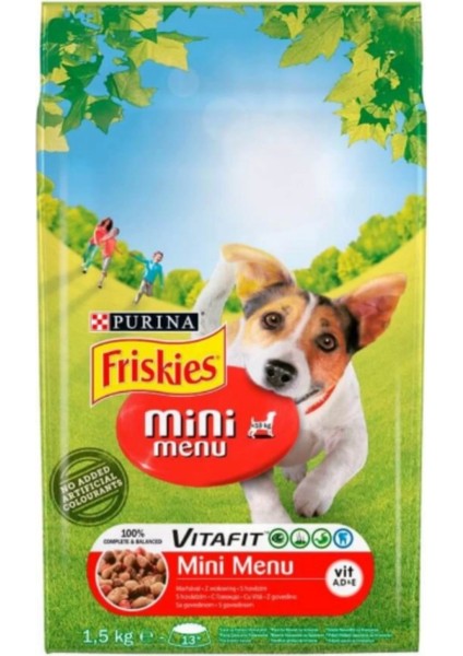 Mini Menü Etli Kuru Köpek Maması 1.5 kg x 4 Adet