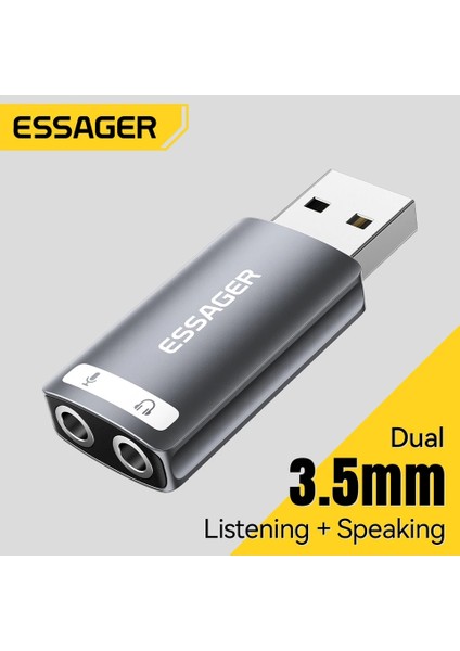 Usb To 3.5mm Harici Ses Kartı Dönüştürücü Çevirici Çok Fonksiyonlu Mikrofon kulaklık Hoparlör Ses Ara birimi