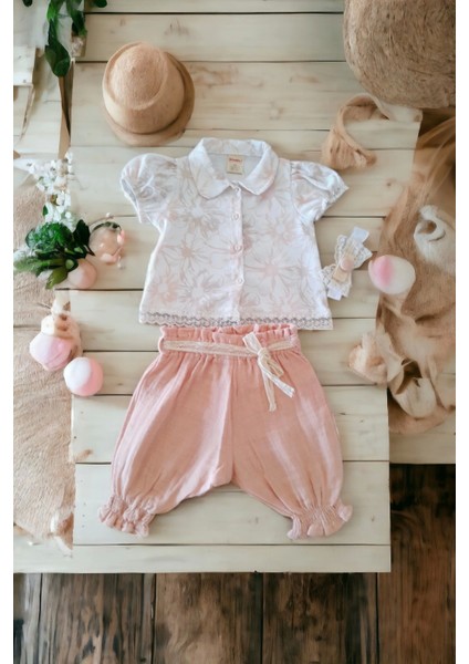 Çicekli Kız Bebel Ikili Takım ( 9 - 24 Ay )