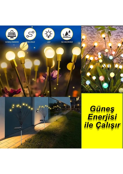 8 Led’li Güneş Enerjili Su Geçirmez Bahçe Çiti Aydınlatma LED Lambası - FC570