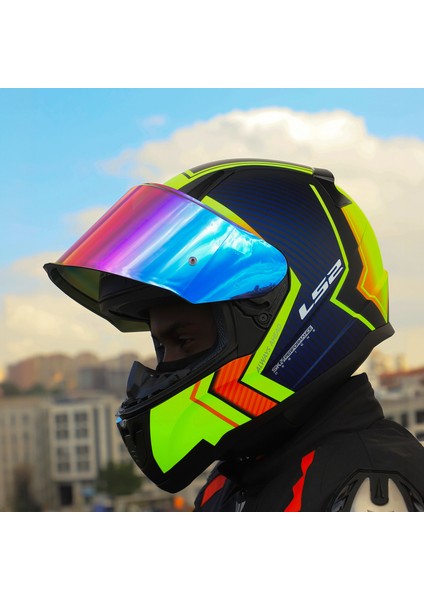 Rapıd 2 Extra Mat Neon Sarı-Navy Mavi Kask