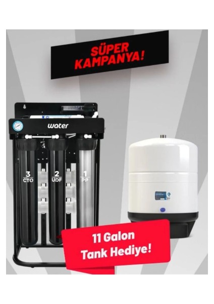 Ro 300 Su Arıtma Cihazı - 11 Galon (40 Litre) Metal Tank Hediye!