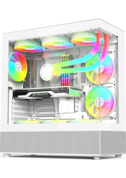 Phantom 6X120MM Rgb Fanlı Gamıng Oyuncu Bilgisayar Kasası Beyaz