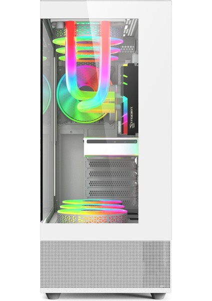 Phantom 6X120MM Rgb Fanlı Gamıng Oyuncu Bilgisayar Kasası Beyaz