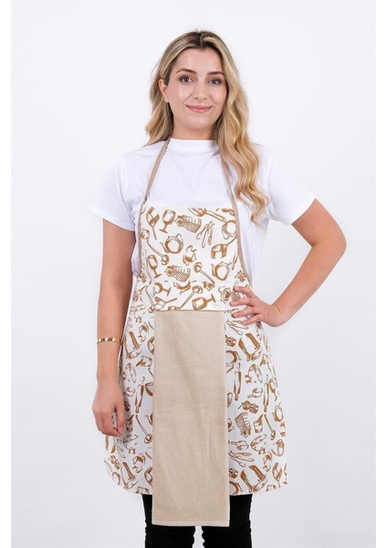 Damla Sıvı Geçirmez Mutfak Önlüğü Havlulu Mutfak Önlüğü (Eldiven ve Tutacak) modelleri