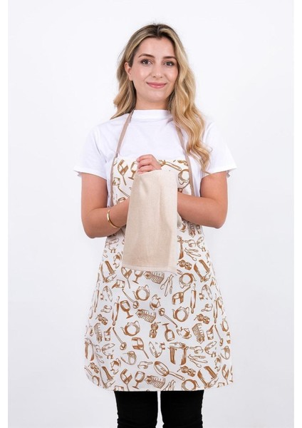 Damla Sıvı Geçirmez Mutfak Önlüğü Havlulu Mutfak Önlüğü (Eldiven ve Tutacak) fırsatları