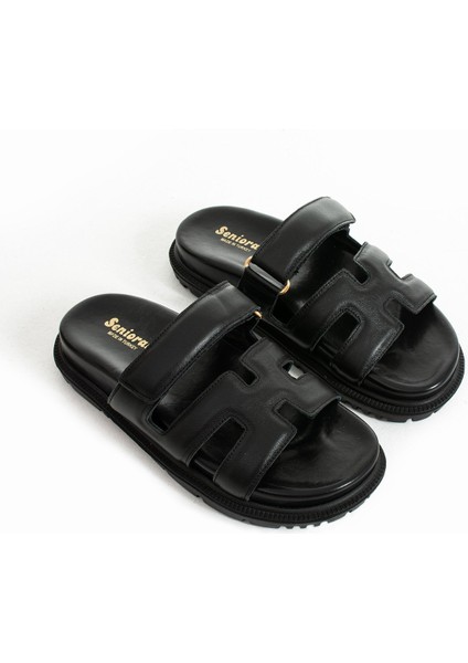 Diva Siyah Deri kadın Terlik fiyatları