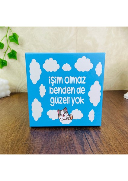 Hediye Kutusu Kare Orta Boy GM-3008-O Işim Olmaz Bendende Güzeli Yok