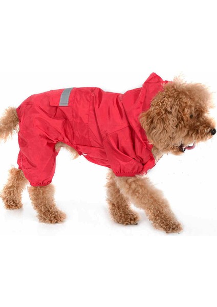 Küçük ve Orta Irk Köpek Paçalı Yağmurluk - Jorma Kırmızı