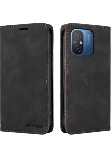 Xiaomi Redmi 12C Folio Cüzdan Koruyucu Manyetik Pu Deri Kılıf (Yurt Dışından)