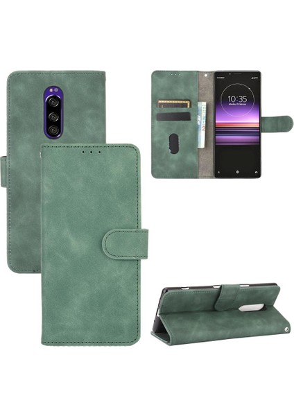 Sony Xperia 1 Kart Ekleme Deri Için Kılıf Folio Flip Case Koruyucu (Yurt Dışından)