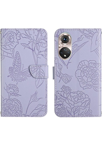 Huawei P50 Pro Anti-Damla Koruma Pu Deri Kapak Çevirin ve (Yurt Dışından)