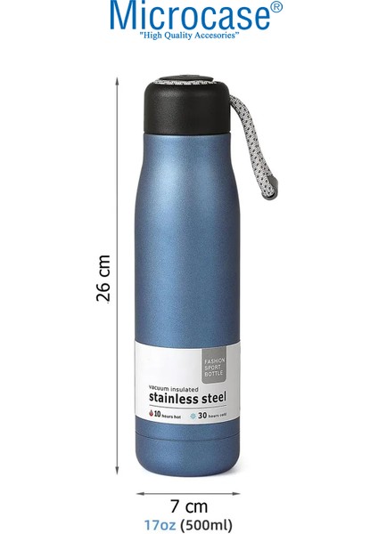 Paslanmaz Çelik 500 ml Sıcak Soğuk Tutan Çay Kahve Su Ipli Elde Tumalı El Termosu AL4380