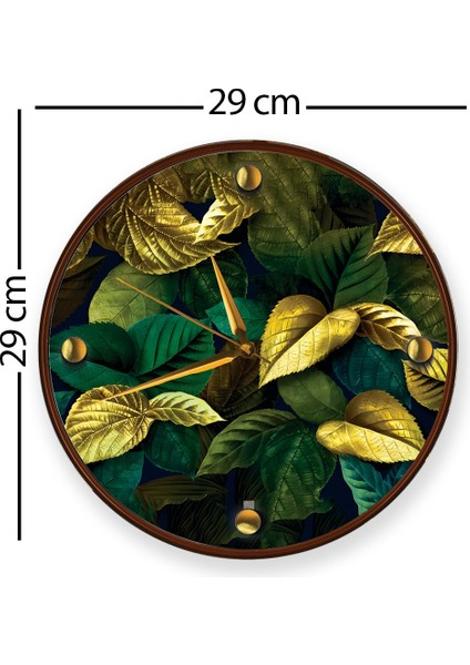 Yapraklar Duvar Saati - 29 cm