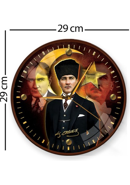 Atatürk Duvar Saati - 29 cm