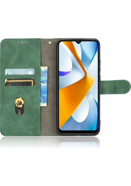 Xiaomi Poco C40 Tam Koruma Deri Folio Flip Case ile (Yurt Dışından)