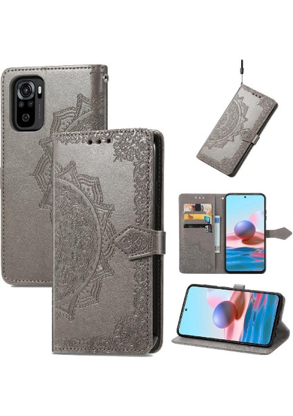 Redmi Not 10 Için Kılıf 4g Deri Kılıf Kapak Çevirin Basit Iş Desen (Yurt Dışından)