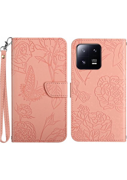 Xiaomi 13 Için Kılıf Darbeye Deri Kılıf Pu Deri Kapak Çevirin Çiçekler (Yurt Dışından)