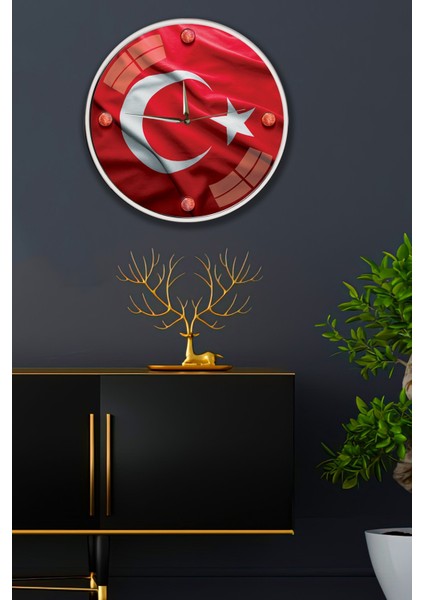Al Bayrak Duvar Saati - 29 cm