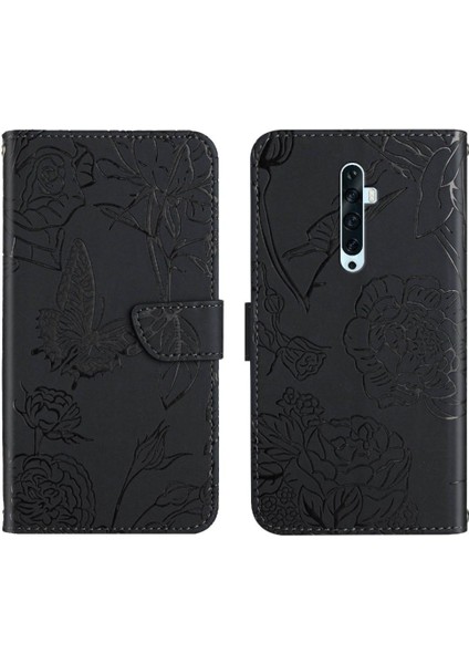 Oppo Case 2z/2f Için Pu Deri Kapak Çevirin Çiçekler ve Kelebekler (Yurt Dışından)
