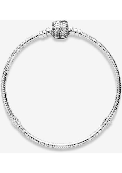 Gümüş Pavé Klipsli Bileklik 590723CZ 17CM modelleri