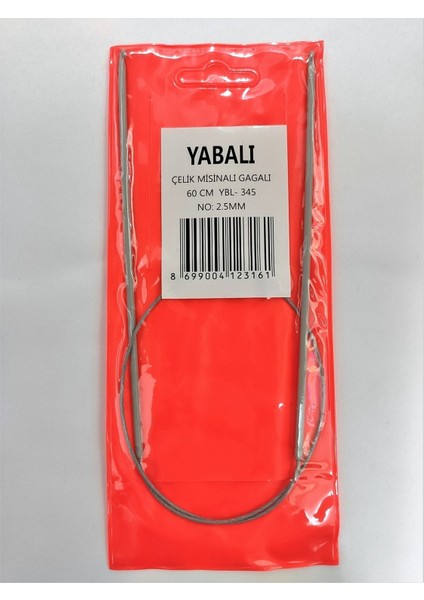 Yabalı Iki Ucu Gagalı Şiş 60 Cm 2,5 Mm Çelik Misinalı