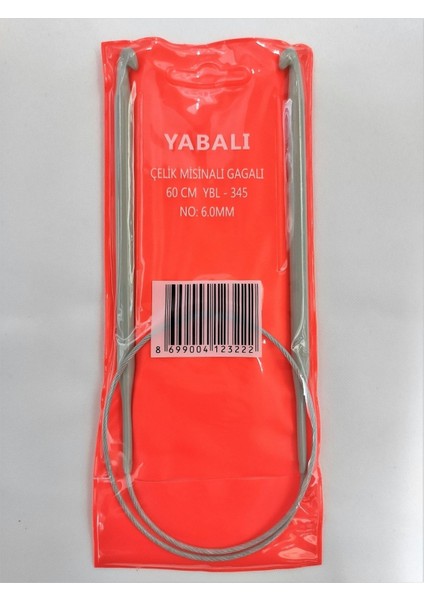 Yabalı Iki Ucu Gagalı Şiş 60 Cm 6 Mm Çelik Misinalı