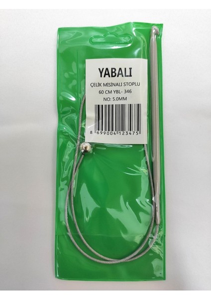 Yabalı Stoplu Şiş 60 Cm 5 Mm Çelik Misinalı