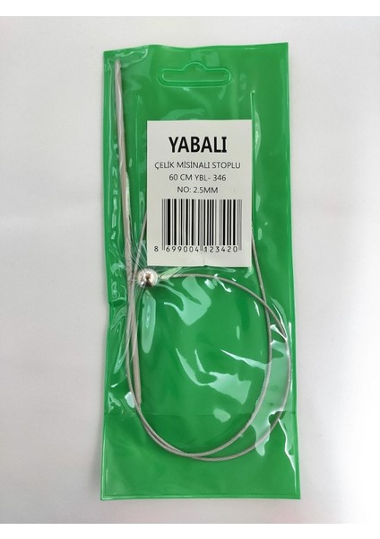 Yabalı Stoplu Şiş 60 Cm 2,5 Mm Çelik Misinalı
