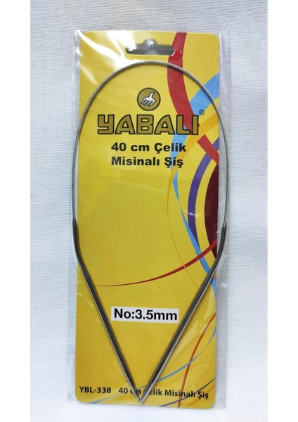 Yabalı Uçtan Uca 40 Cm Çelik Misinalı No:3,5 Titanyum Örgü Şişi