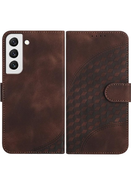 Samsung Galaxy S22 Flip Iş Için Geometrik Desen Manyetik Kart (Yurt Dışından)