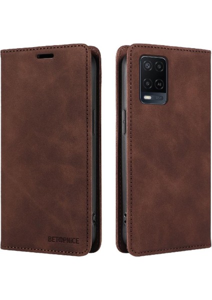 Oppo Için Kılıf A16 4G/A16S/A54S Folio Cüzdan Manyetik Pu Deri Koruyucu (Yurt Dışından)