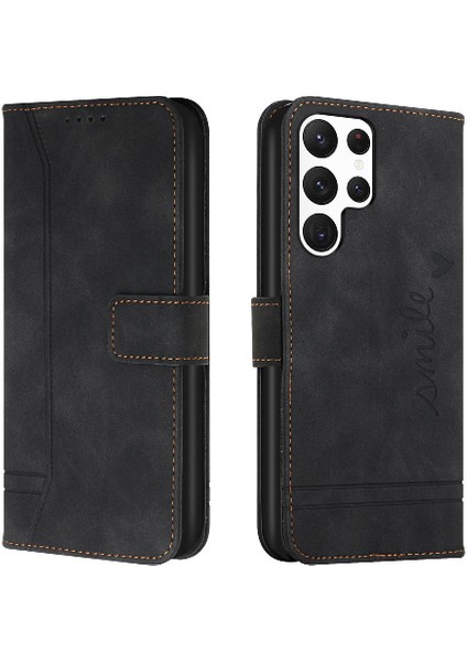 Samsung Galaxy S23 Ultra Manyetik Kapatma Flip Için Telefon Kılıfı Folio Cüzdan (Yurt Dışından)