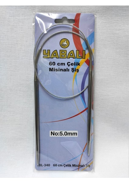 Yabalı 60 Cm Çelik Misinalı No:5 Titanyum Örgü Şişi