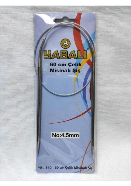 Yabalı 60 Cm Çelik Misinalı Titanyum Örgü Şişi No: 4,5