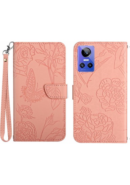Realme Gt Neo 3 Için Kılıf Darbeye Deri Kılıf Pu Deri Kapak Çevirin (Yurt Dışından)