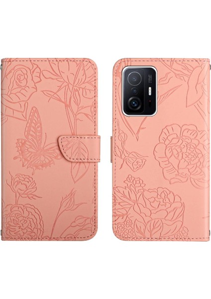 Xiaomi 11T/11T Pro Anti-Damla Koruma Çiçekler ve Kelebekler (Yurt Dışından)