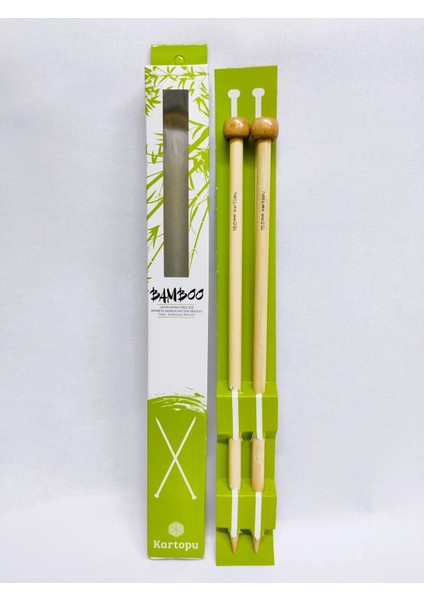 Kartopu Japon Bambu Şiş 10 Numara Bamboo Ahşap Örgü Şişi