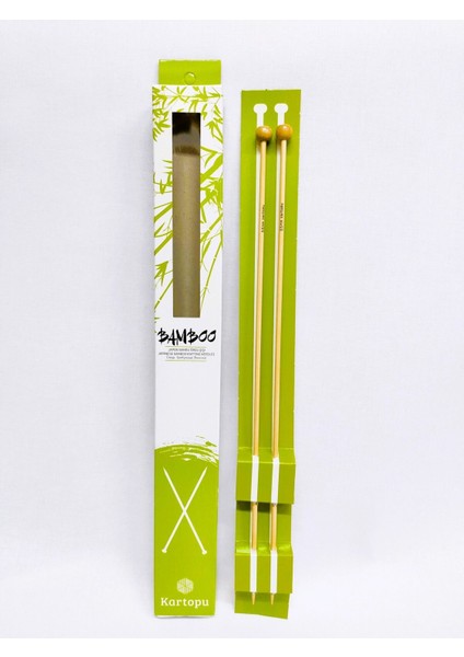 Kartopu Japon Bambu Şiş 3,5 Numara Bamboo Ahşap Örgü Şişi