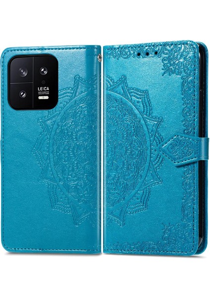 Xiaomi 13 Için Basit Iş Deri Kılıf Zarif Desen Flip Case (Yurt Dışından)