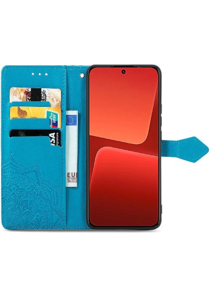Xiaomi 13 Için Basit Iş Deri Kılıf Zarif Desen Flip Case (Yurt Dışından)