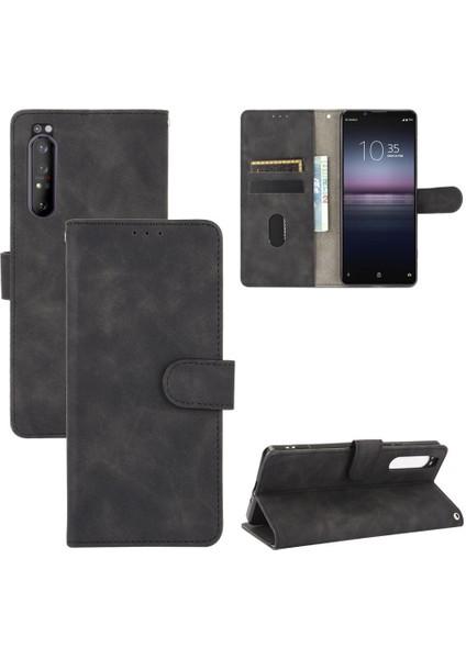 Sony Xperia 1 Ii Için Kılıf Tam Koruma Deri Folio Flip Case Kart (Yurt Dışından)