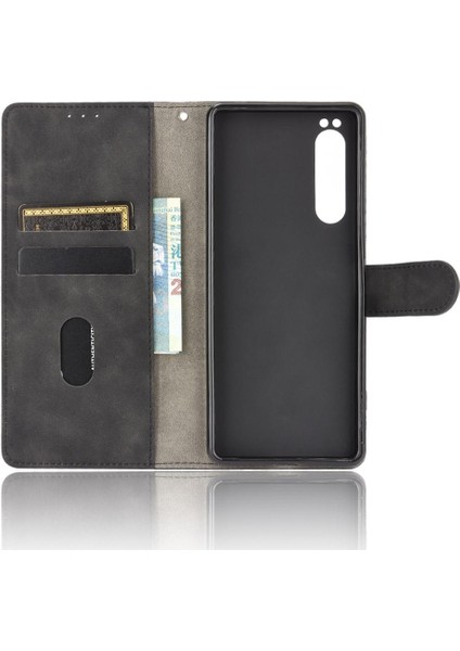 Sony Xperia 1 Ii Için Kılıf Tam Koruma Deri Folio Flip Case Kart (Yurt Dışından)