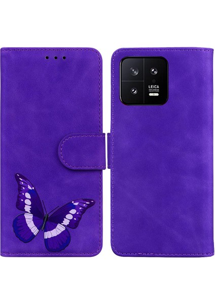 Xiaomi 13 5g Renk Baskılı Cüzdan Flip Folio Kapak Kart Yuvaları (Yurt Dışından)