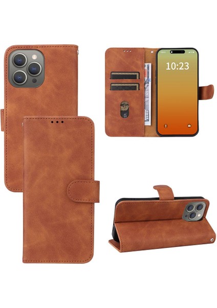 IPHONE15 Artı Deri Folio Flip Case Kart Ekleme Tam Için Kılıf (Yurt Dışından)