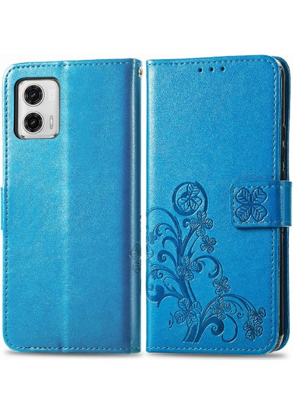 Motorola Moto G73 Için Kılıf Deri Kılıf Kapak Kapak Kısa Kayış Dört Yaprak (Yurt Dışından) fırsatları