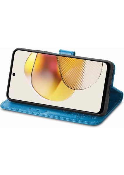 Motorola Moto G73 Için Kılıf Deri Kılıf Kapak Kapak Kısa Kayış Dört Yaprak (Yurt Dışından) indirimleri