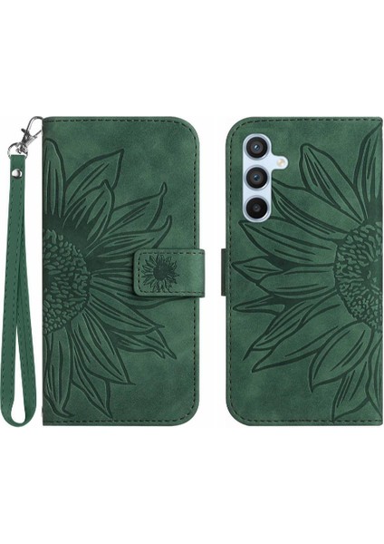 Samsung Galaxy Case 5g Flip Cüzdan Telefon Kılıfı Için Kabartmalı Ayçiçeği (Yurt Dışından)