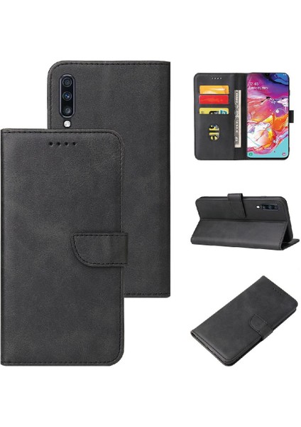 Samsung Galaxy A70 Kart Ekleme Manyetik Karbon Fiber Kart ile Kılıf (Yurt Dışından)