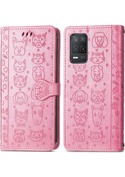 Realme 8 5g Karikatür Hayvanlar Için Kılıf Darbeye Kapak Kapak Kısa Kayış (Yurt Dışından)